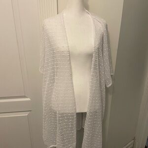 Elegant Sheer White Kimono Cardigan